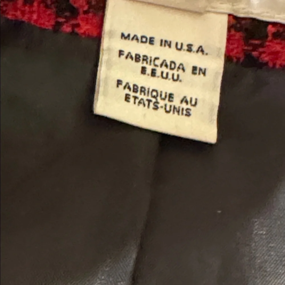 Christian Dior vintage Red and Black Checkered woman’s short Blazer (mlb/rmt) - Picture 4 of 6